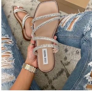 Steve Madden Starie Sandal silver metallic size 9